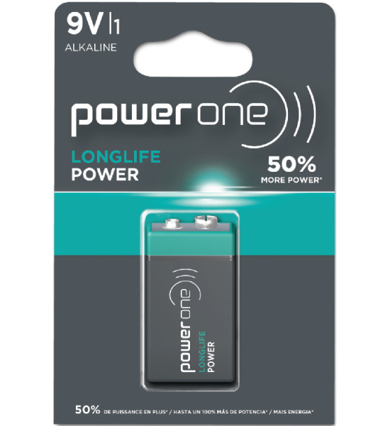 Pilas Alcalina, Longlife Power, 9V - Blister x 1 Und.